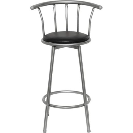vidaXL Taburetes de cocina 2 unidades cuero sintético negro (1/2)