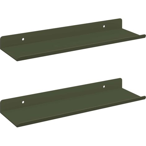 Maison Exclusive - Schwebendes Regal 2 pcs Olive Grün 30 x 9 x 2,
