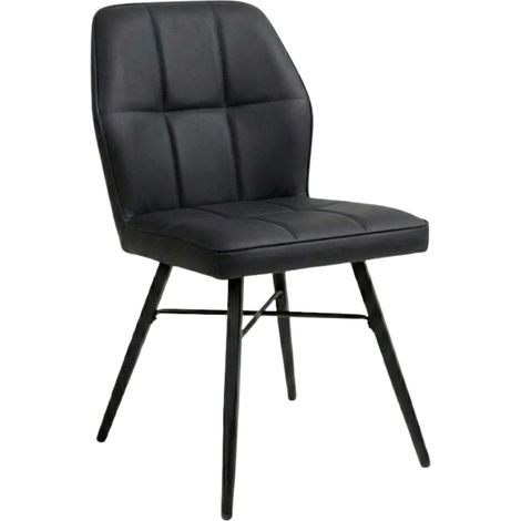 Chaise BOLTON Noir en Simili cuir style vintage pour intérieur