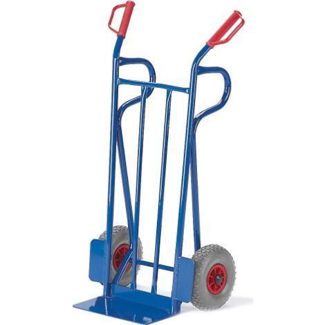 Rollcart Sackkarre -962- mit Rückwand aus Flachstahl 1200mm hoch Schaufelbreite 400mm Vollgummi