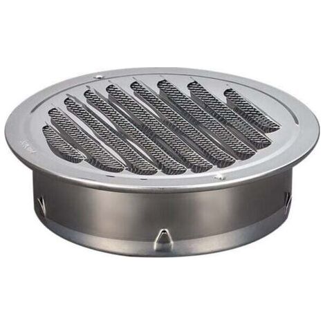 Grille de Ventilation Ronde en Acier Inoxydable 100mm - Diamètre 145mm, Hauteur 45mm avec Toit Anti-Pluie et Moustiquaire Intégrée (1/4)