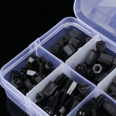 300 Stück/Box M3 Nylon-Distanzstücke, Schraubenmuttern-Sortiment, Sechskant-Distanzstück-Reparaturwerkzeug Typ C (1/5)