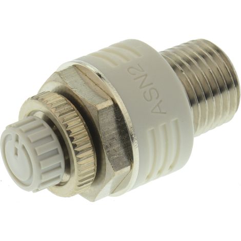 Silencieux pneumatique SMC Séries ASN2, R 1/4 Mâle, Fileté, en Laiton 1.5MPa ( Prix pour 1 )