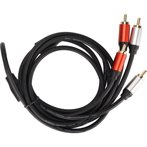 Câble Audio 2RCA Mâle à Mâle Doré pour Autoradio et Système Home Cinéma