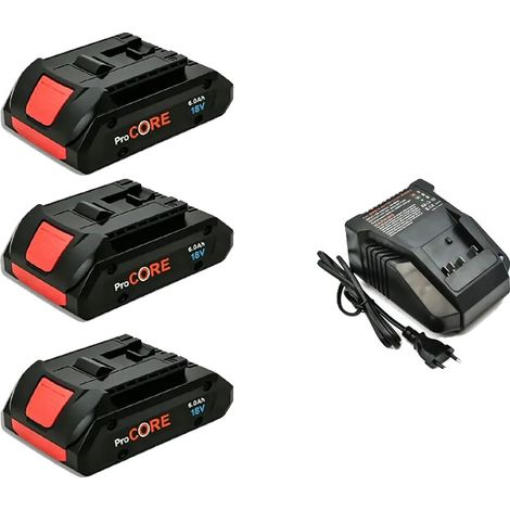 Lithium-Ionen-Akkupack, 6000mAh Kapazität, kompatibel mit 18V Werkzeugen, 1Ladegerät 3Batterien (1/2)