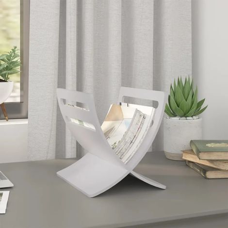 Porte-journaux autoportant en bois blanc « En promotion » - Porte-journaux CC1495 (1/5)