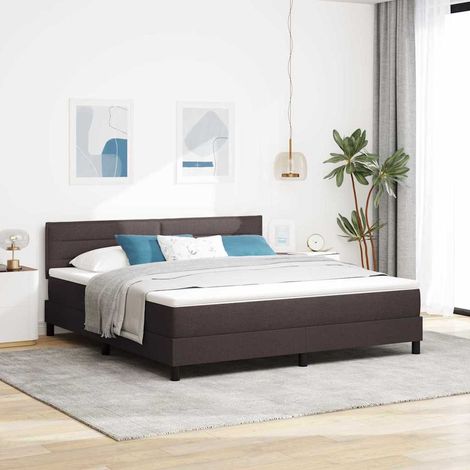 Boxspringbett mit Kopfteil Dunkelbraun 180 x 200 cm Stoff vidaXL (1/5)