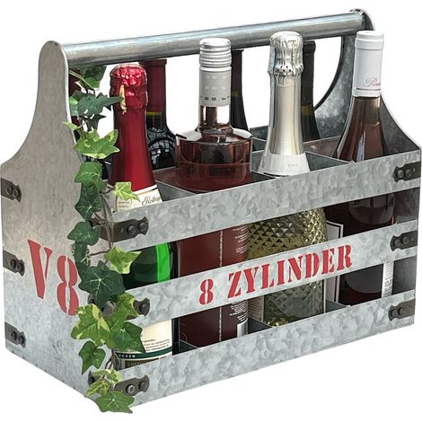 DanDiBo Porte-bouteilles en métal avec ouvreur Porte-bouteilles 8 cylindres V8 96404 Ouvre-bouteilles Panier à bouteilles de vin (1/5)