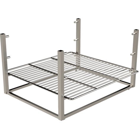 Eichenwald Edelstahl Grillrost mit Halterung höhenverstellbar 400x400mm