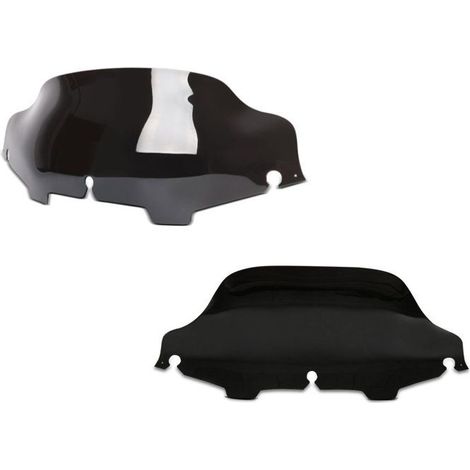 Set: Paré-Brise Wave 8" kompatibel mit Harley Davidson Electra-Street Glide 96-13 schwarz + Pare-brise Wave 6"
