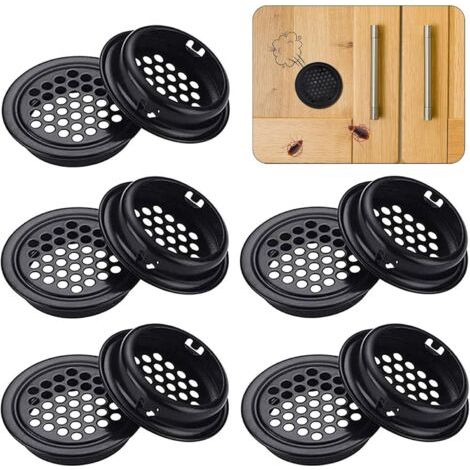 Grille de ventilation noire 10 pièces, 35 mm, maille de ventilation en acier inoxydable, évents de ventilation et de dissipation de chaleur (1/5)