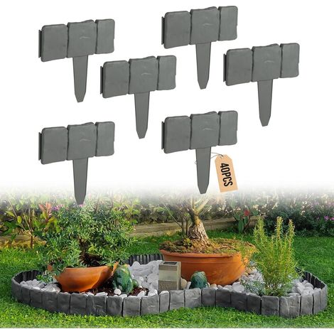 40 Pcs Bordure De Pelouse Gris 10 Mètres Palissade Clôture Effet Pierre PelouseBordure pour Jardin Pelouse (1/5)