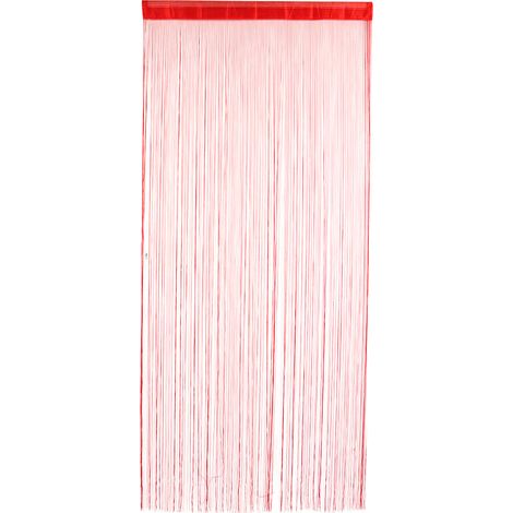 Rideau En Chaîne À Franges - Polyester Durable Pour Intimité - Décoration Fenêtre Chambre Café Salon - Rouge - 1 Pièce (1/5)