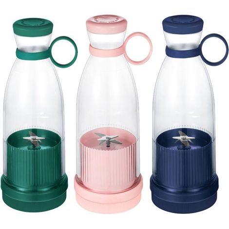 Blender rechargeable, presse-fruits, 6 lames, extracteur de jus électrique portable, vert (1/5)