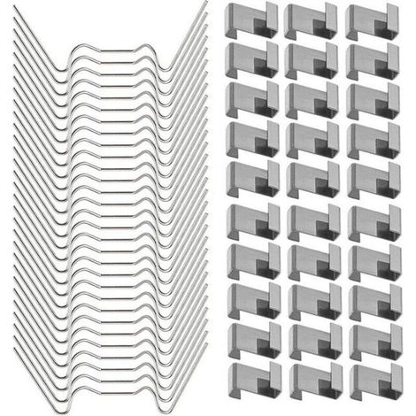 Lot de 150 Clips de Vitrage de Serre, avec 75 Clips de Fil W pour Vitrage en Serre et 75 Clips de Chevauchement en Z pour Vitrage de Serre pour Fixation de Serre (1/4)