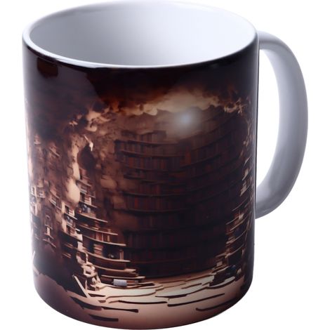 Mug à café en céramique résistante à la chaleur, motif étagère 3D, multifonctionnel, idéal pour la maison, le dortoir ou le bureau (Type 4). (1/5)