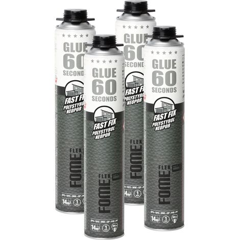 Mousse adhésive polyuréthane FOME FLEX Fast Fix – prise rapide 60 s, faible expansion, collage & isolation – 850 ml – Lot de 4 (1/5)