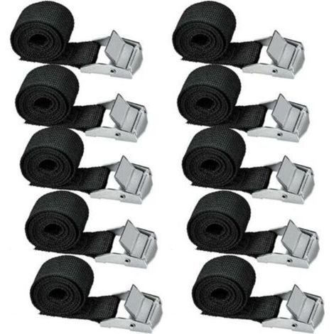 10 pièces sangles d'arrimage 200 cm Kit de fixation pour moto/voiture/porte-vélo sangles de serrage charge maximale 500 kg (1/4)