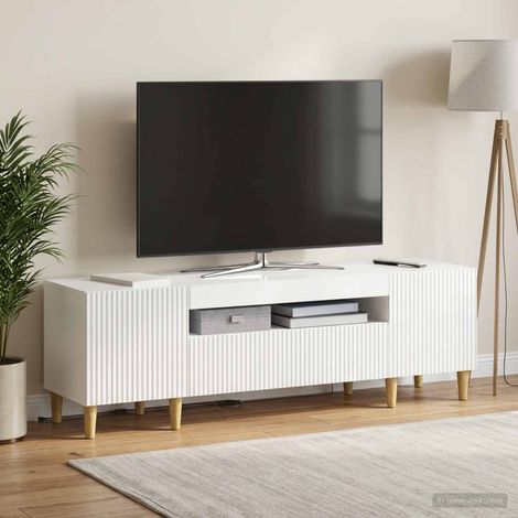 vidaXL LED TV Cabinet ARNHEM 153 x 35 x 43 cm High Gloss White (1/5)