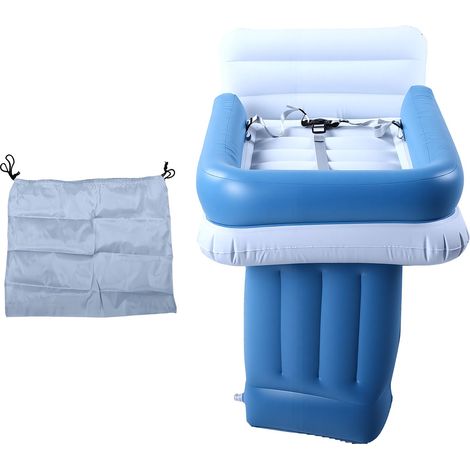 Lit avion gonflable pour tout-petit PVC flocké, matelas bébé, dossier de siège enfant, voyage confortable (1/5)