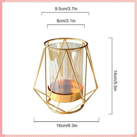 vase doré Vase à fleurs robuste en verre transparent décoratif doré, 16x14cm, pour mariage, Arty deco pack (1/5)