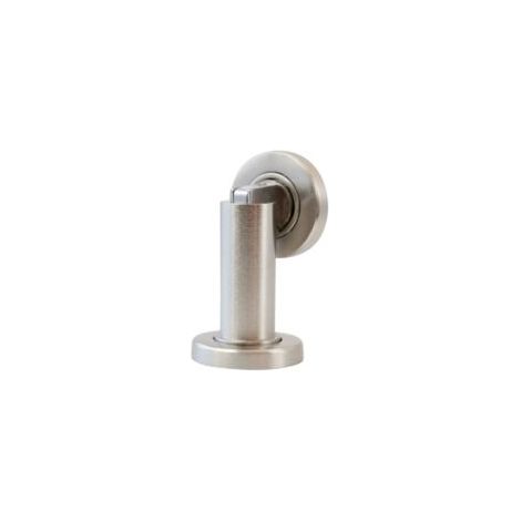 Fermaporta magnetico ZVD, effetto acciaio inox - Fermaporta con accessori per montaggio a pavimento e a parete - Fermaporta magnetico - Ø 5,2 cm, altezza 9,3 cm - Crezuo (1/4)
