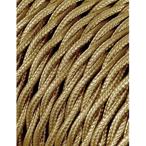 Carrete cable textil trenzado h03vv-f 2 x 0,75 mm² oro, 25 m (1/4)