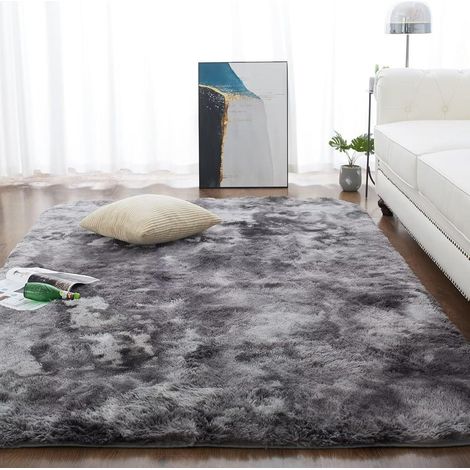 Teppich Shaggy Hochflor Schwarz 200x290cm Batik B-dunkelgrau 200x290CM (1/5)