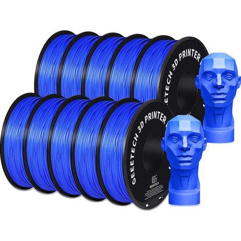 Filamento PLA per stampanti 3D, biodegradabile, ad alta resistenza, blu (1/2)