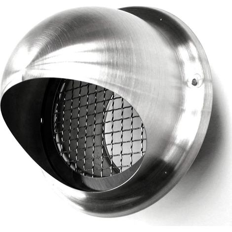 Wetterschutzgitter Lüftungshaube Kugelablufthaube Zulufthaube Edelstahl matt 125mm (1/2)