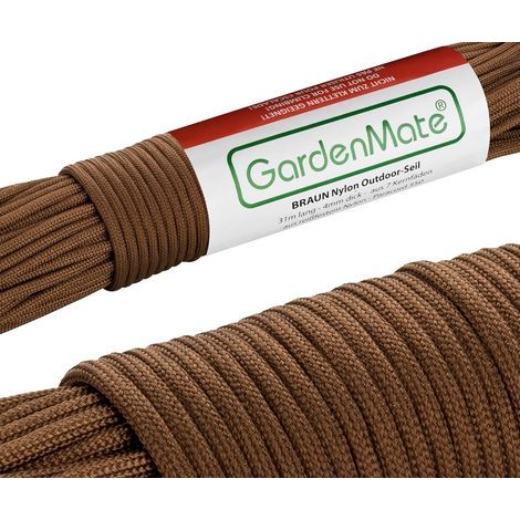 x 31m x 4mm Nylon Paracord 550 Strong Brown Rope for Gardening and Camping (1/5)