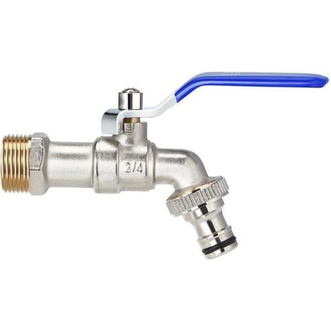 Grifo de agua de latón de primera calidad de 3/4'' de pulgada，Resistente al óxido y a las heladas para jardín，azul，3/43/4 (1/5)