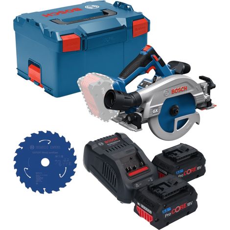 Scie circulaire sans fil Bosch GKS 18V-57-2 GX Professional 18 V 165 mm sans balais + 2 batteries ProCORE 5,5 Ah + chargeur + L-Boxx (1/5)