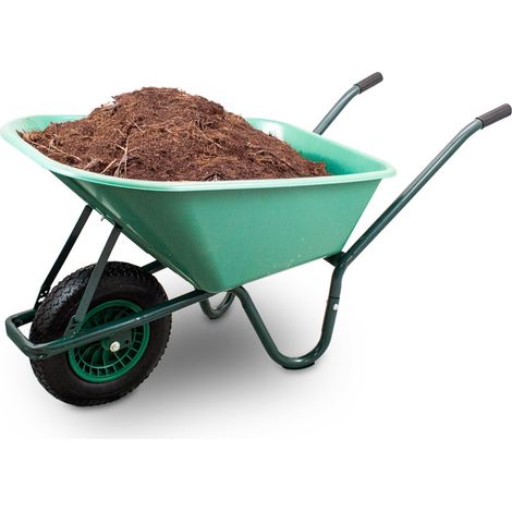 Schubkarre 100L Schubkarren Schiebkarre Bauschubkarre mit PVC Wanne und Luftreifen bis 250kg (Schubkarre mit PVC Mulde) (1/5)
