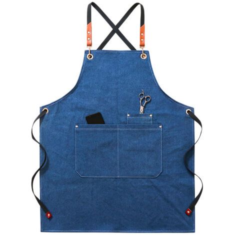 Tablier Adulte Unisexe Boucher Vêtements Travail Accessoires Chef BBQ Restaurant Femmes Hommes Barman Barber, (Color : Blue)