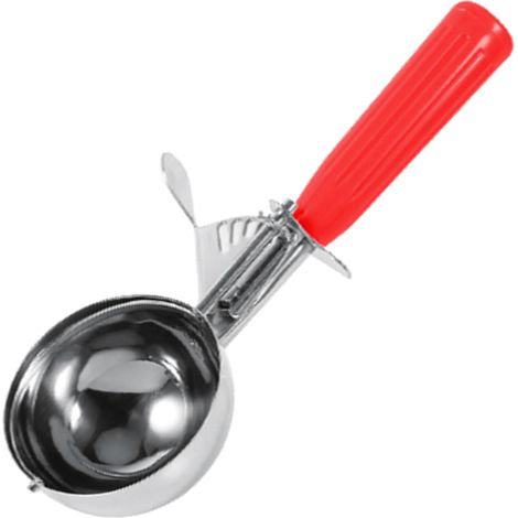Praktischer Eisportionierer und Obstlöffel aus Edelstahl, Kunststoffgriff, Küchenhelfer für Desserts und Eiscreme, Durchmesser 5,2 cm, 1 Stück pro Packung. (1/5)