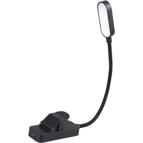 Lampe De Lecture - Pince Verticale En Silicone - 4000 K - Pour Bureau Livre Et Étude - 1 Pièce (1/4)