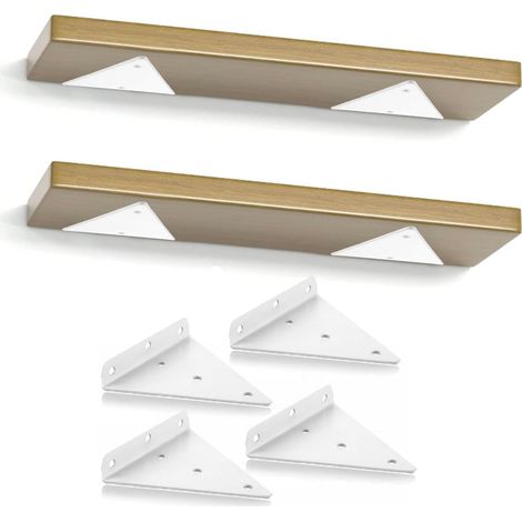 Support Etagere Triangle Blanc14CM Supports D'étagère Flottant en FerSupport Étagère Mural en Pour Étagères 4pcs 14cm Fer Métal Blanc (1/5)