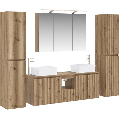 Ensemble de mobilier de salle de bain 6 pcs Chêne artisanal vidaXL (1/5)