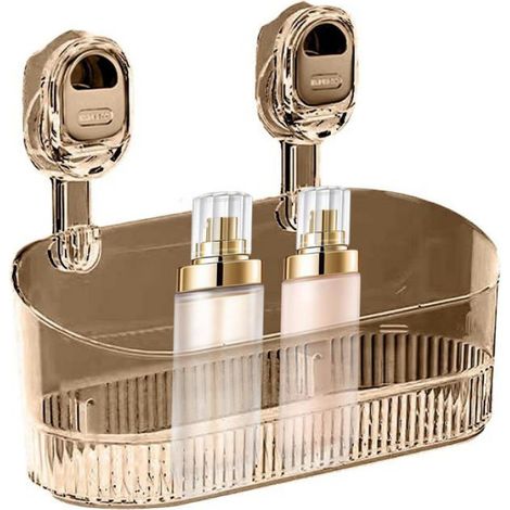 Étagères de douche à succion, étagère à succion de salle de bain - Étagère murale d'angle sans perçage - Boîte de rangement à aspi (1/4)