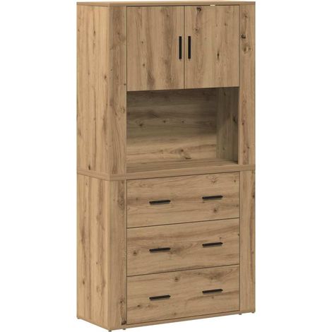 Maison Exclusive - Credenza Rovere artigianale 80 x 33 x 150 cm Legno multistrato