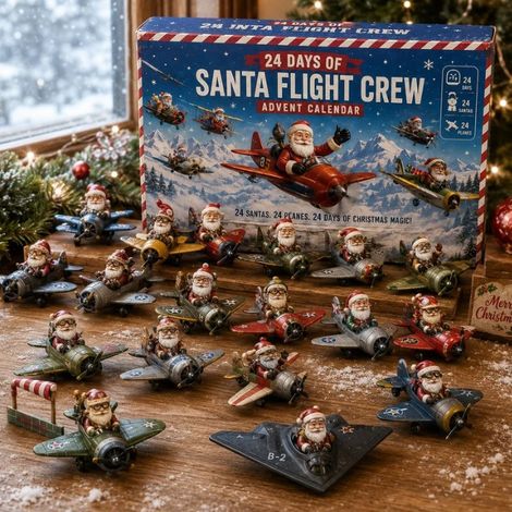Christmas Advent Calendar - Santa's Flying Team Advent Calendar - 3D