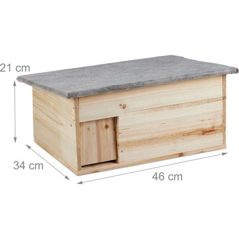 Casetta per ricci inverno protezione giardino 21 x 46 x 34 cm in legno di abete 130006488