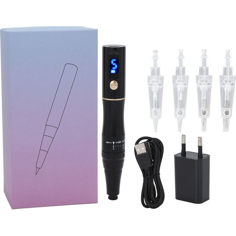 Machine à microblading rechargeable portable pour sourcils, lèvres et eyeliner, stylo tatouage noir, 100‑240V prise UE (1/5)
