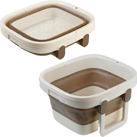 Bassine Pied Pliable, Bain de Pied Retractable avec Cadre De Support Renforcé, Bain de Pieds avec Picots de Massage et Poignée, Bassine Plastique, Soins Des Pieds et Détente (1/5)