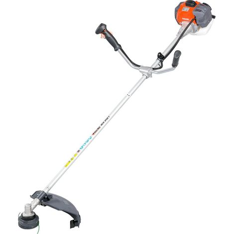 Desbrozadora de gasolina Oleo-Mac BCH250T con cabezal de hilo, motor potente y diseño ergonómico para trabajos de jardinería y mantenimiento de áreas verdes