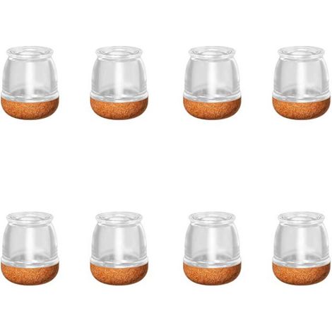Petits embouts de pieds de chaise ronds et transparents de 14-15mm (lot de 8) - Protège-pieds de meubles en silicone (1/5)