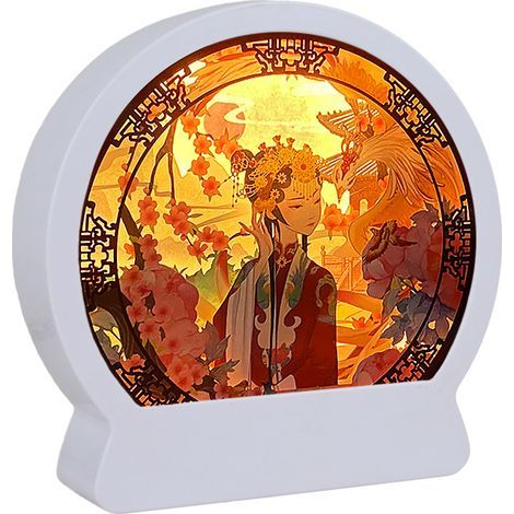 LED-Nachtlichtbirnen LED-Lichtbox Dekorative Papier-Ausschnitt-Lampe (1/3)
