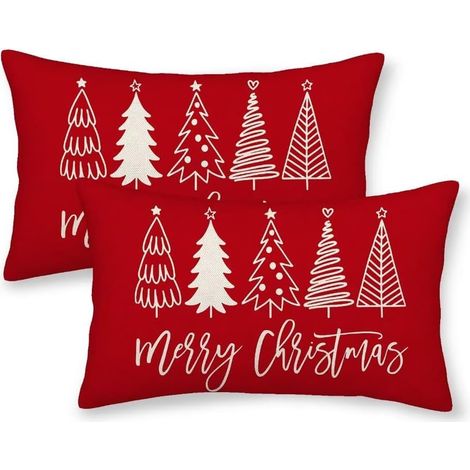 (2er-Pack) Weihnachtskissenbezüge, 30,5 x 50,8 cm, weihnachtliche, dekorative Weihnachtsbaum-Kissenbezüge für Sofa und Zuhause (1/5)