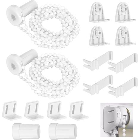 Fixation pour Store Enrouleur, Stores Enrouleurs sans Percage Ensemble de Support et Mecanisme de Réparation Compatible 17 mm pour Volet Roulant Intérieur et Cordon de Chaîne (1/3)